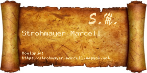Strohmayer Marcell névjegykártya
