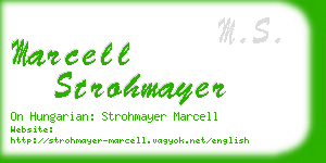 marcell strohmayer business card